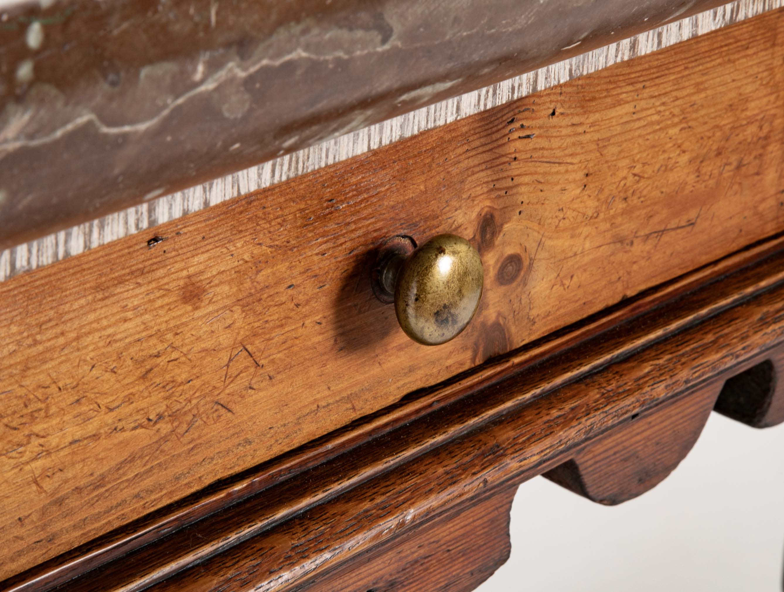 Oland Stone Top on Oak Wood Table Base