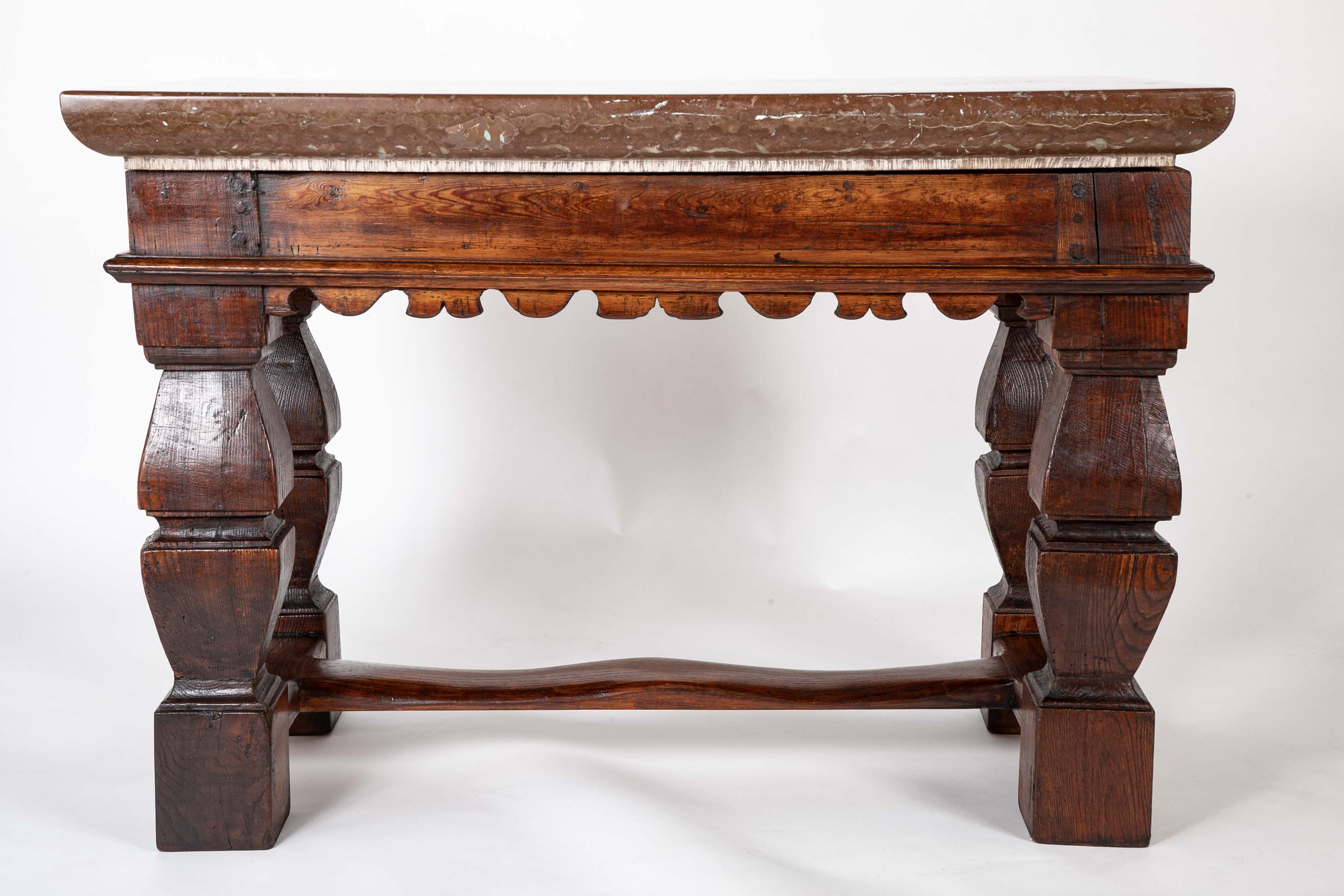 Oland Stone Top on Oak Wood Table Base