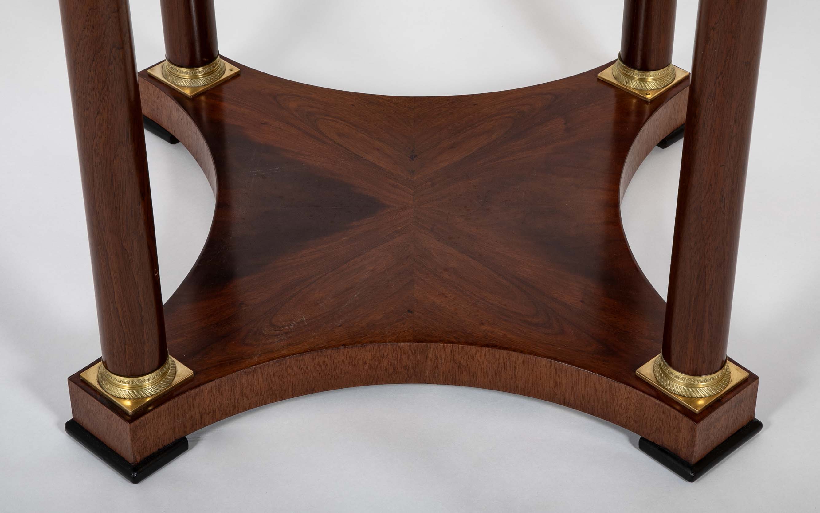 19th Century French Empire Marble Top Mahogany Center Table