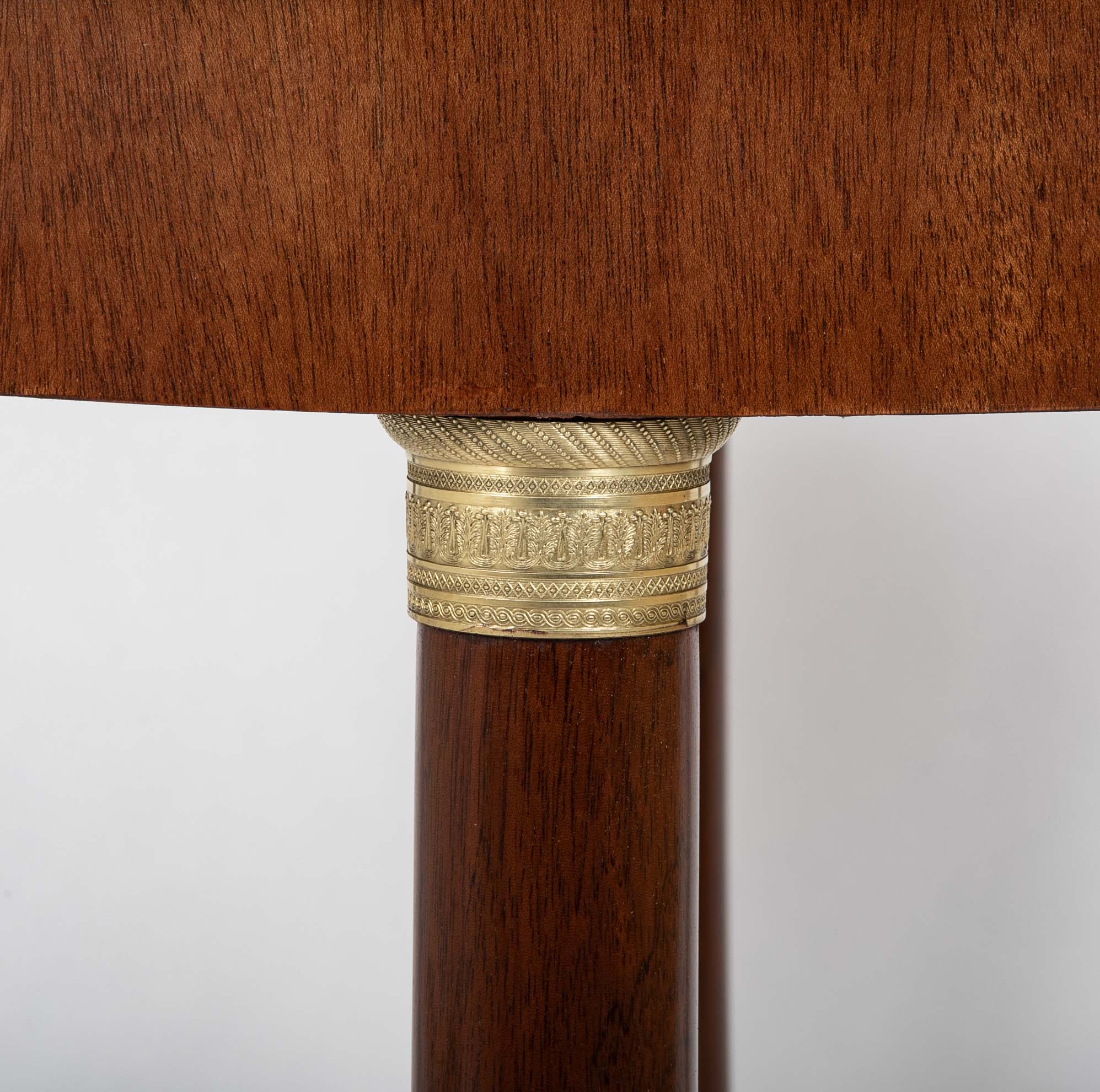 19th Century French Empire Marble Top Mahogany Center Table