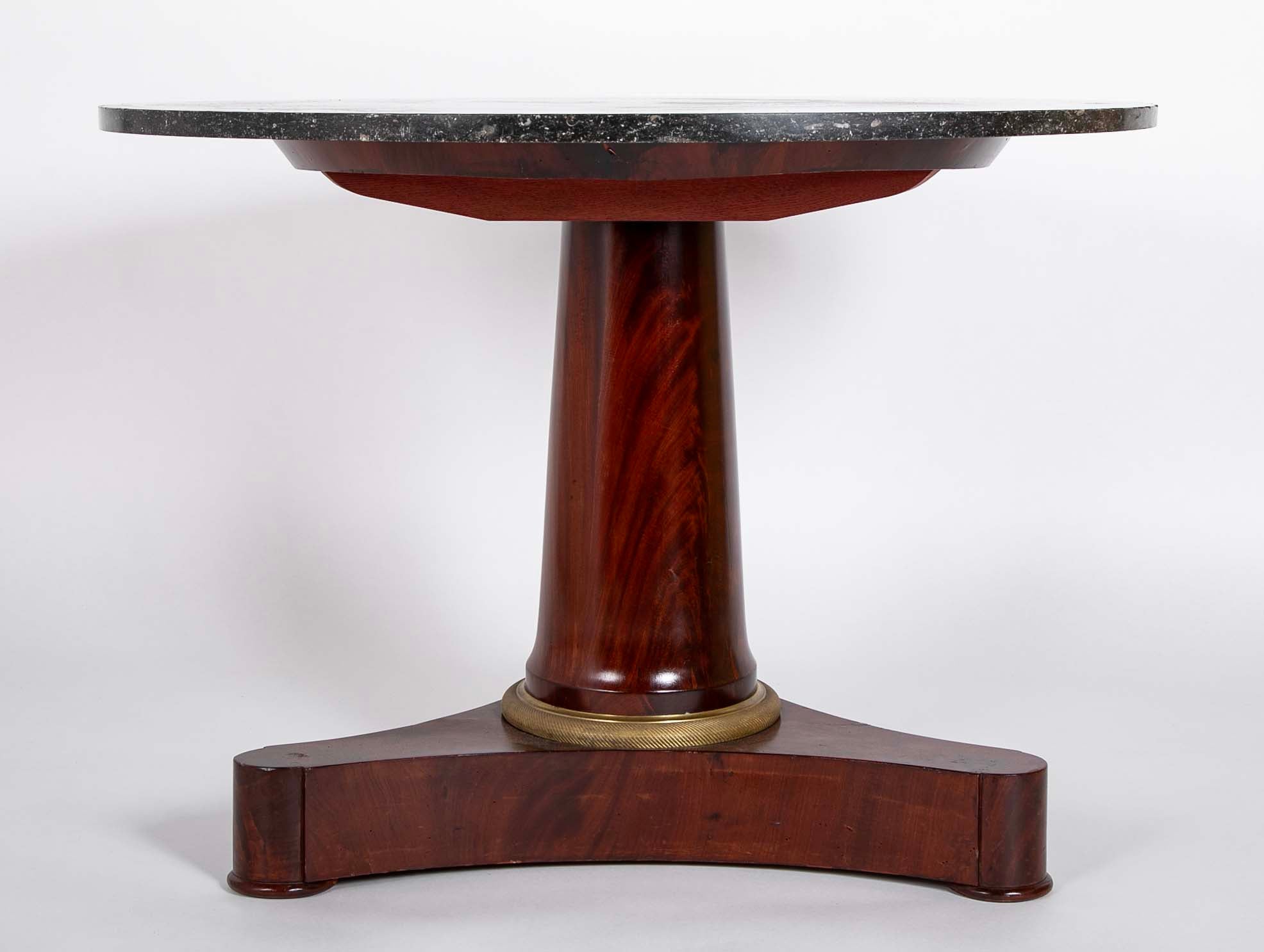 French Empire Marble-Top Center Table