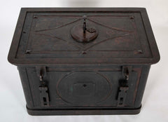 A 19th Century American Iron Strong Box with Key