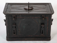 A 19th Century American Iron Strong Box with Key
