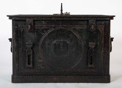 A 19th Century American Iron Strong Box with Key