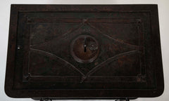 A 19th Century American Iron Strong Box with Key