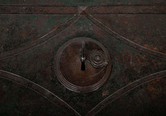 A 19th Century American Iron Strong Box with Key