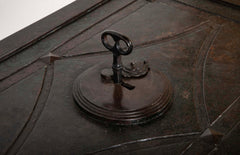 A 19th Century American Iron Strong Box with Key