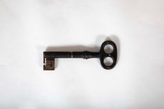A 19th Century American Iron Strong Box with Key