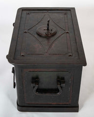 A 19th Century American Iron Strong Box with Key