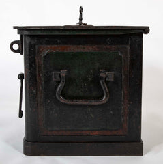 A 19th Century American Iron Strong Box with Key