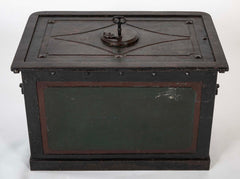 A 19th Century American Iron Strong Box with Key
