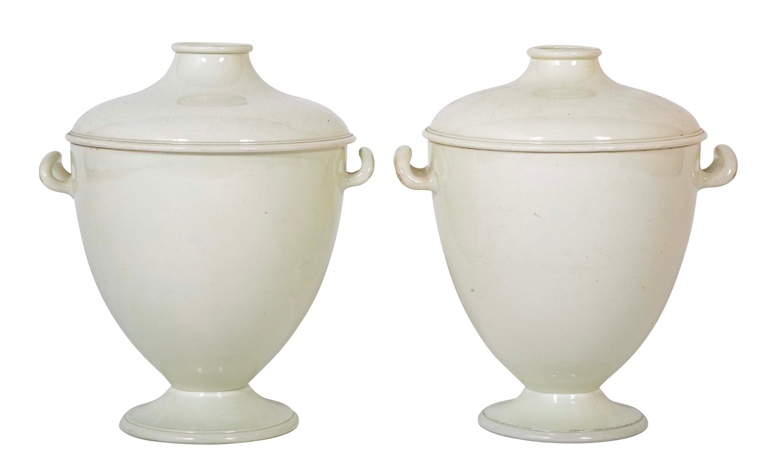 Pair of Queen's Ware Dairy Pots