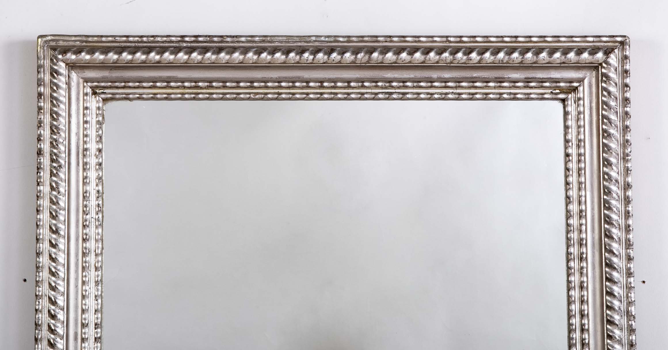 Louis Philippe Silver Covered Framed Mirror