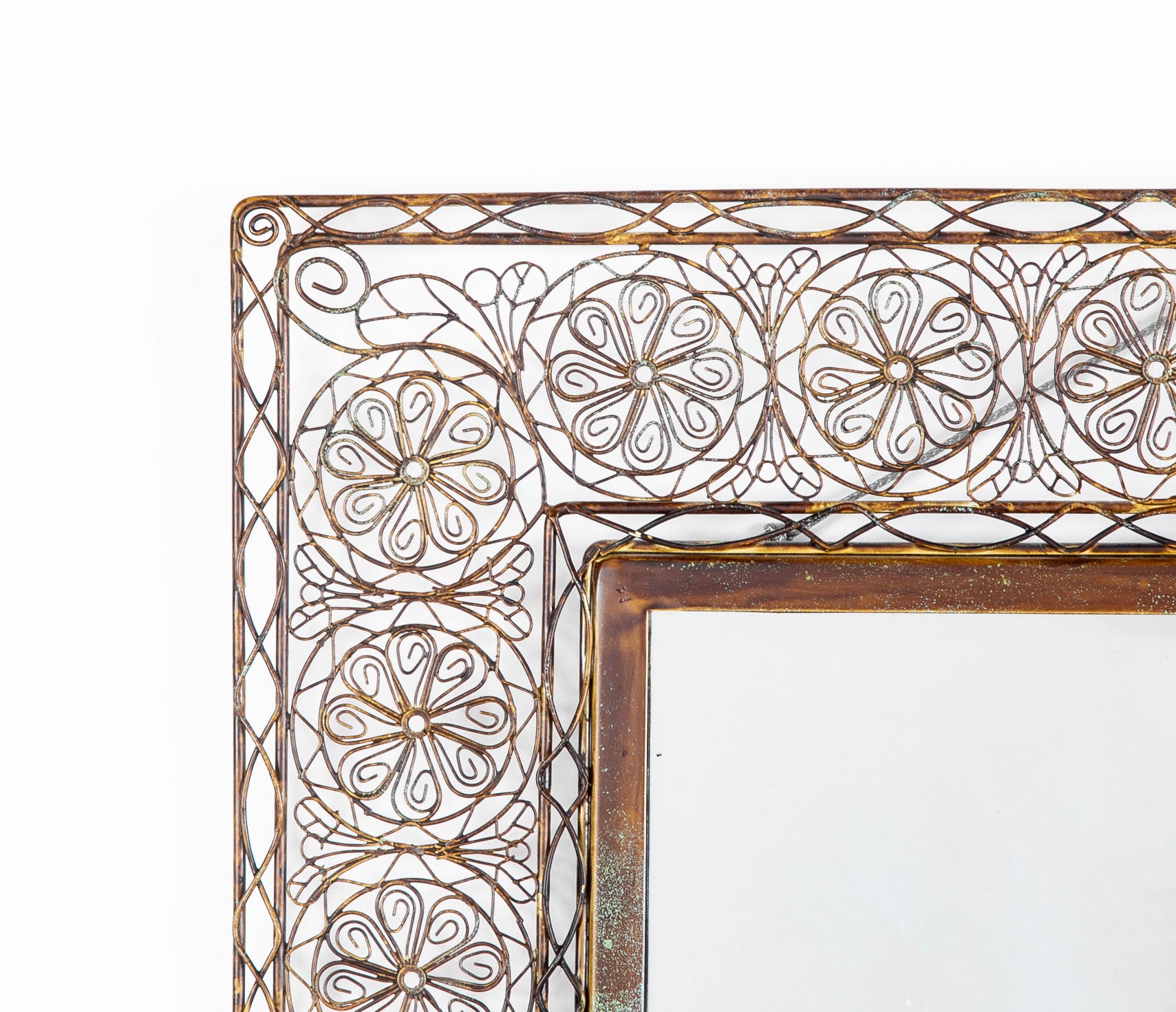 Anglo - Indian Open Work Bronze Framed Mirror