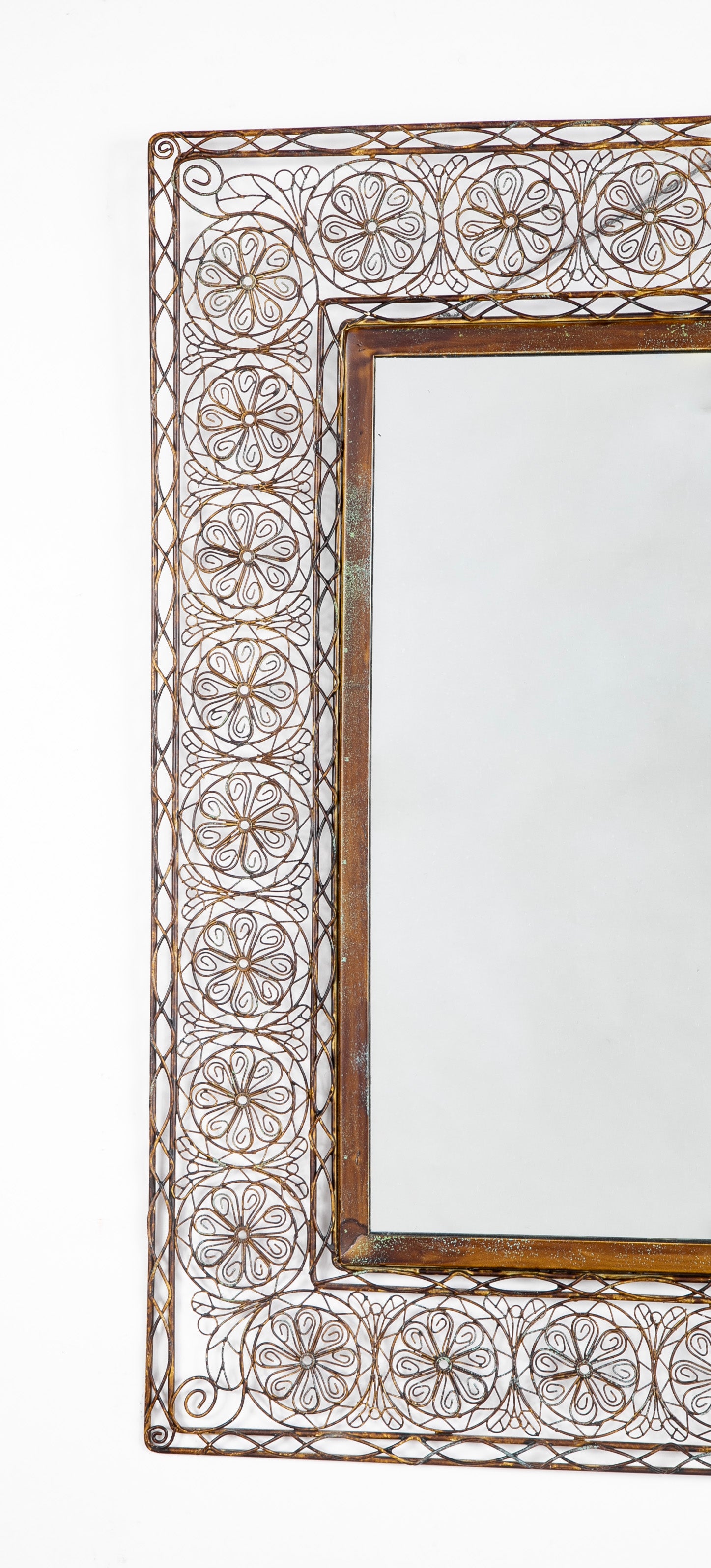 Anglo - Indian Open Work Bronze Framed Mirror