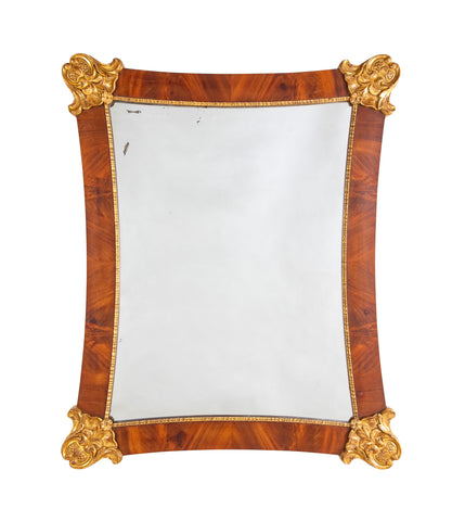 Swedish 19th Century Mahogany & Parcel Gilt Mirror