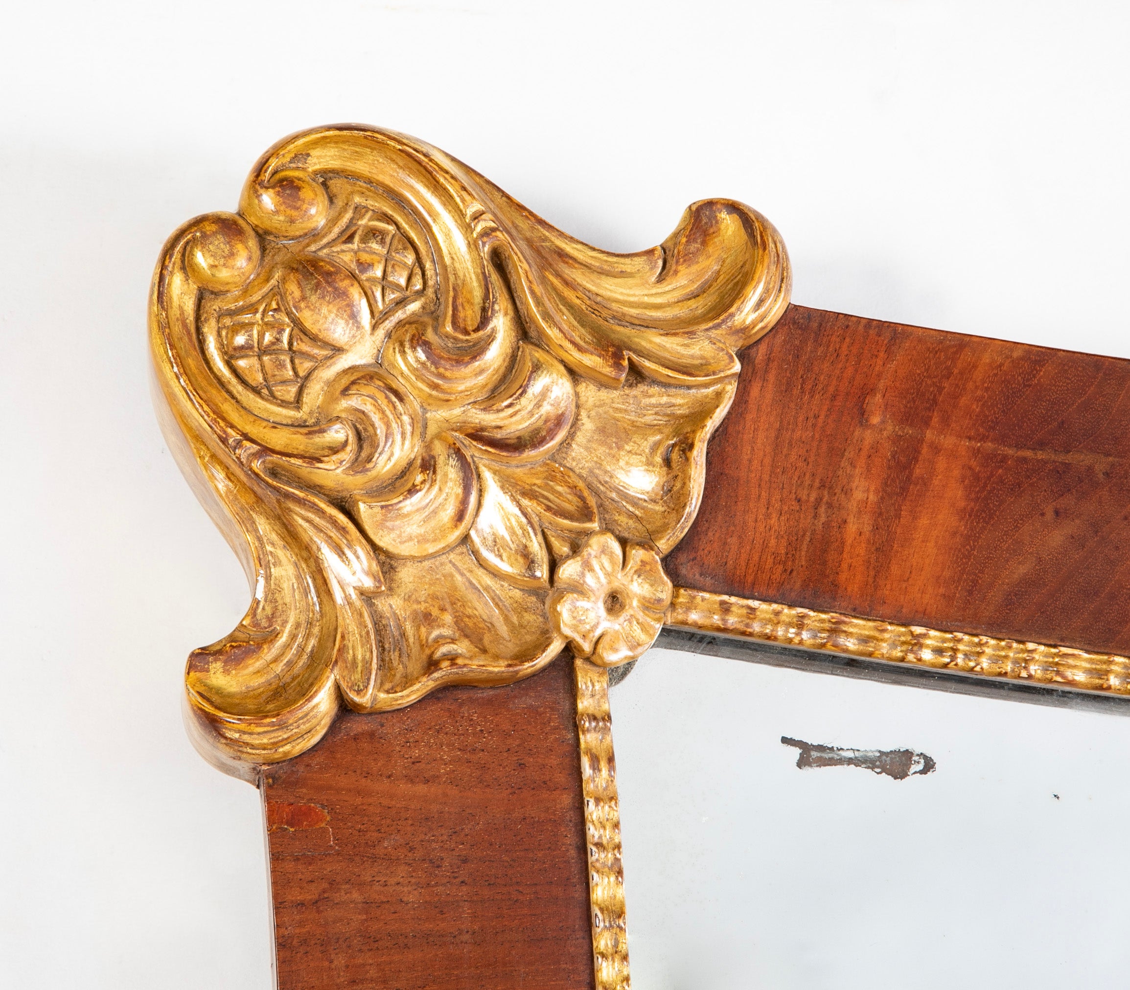Swedish 19th Century Mahogany & Parcel Gilt Mirror