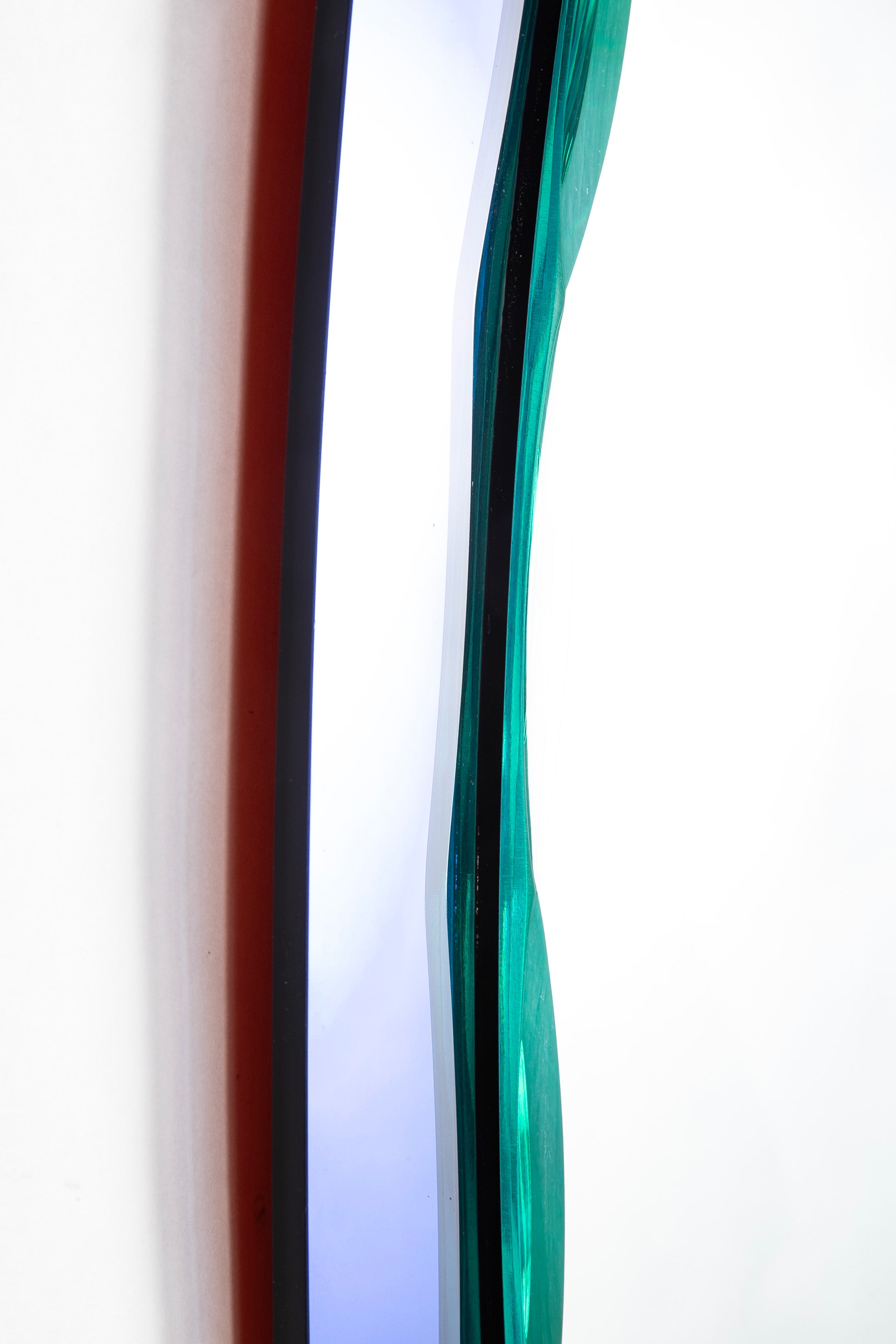 Mid-Century Italian Blue Glass Framed Mirror