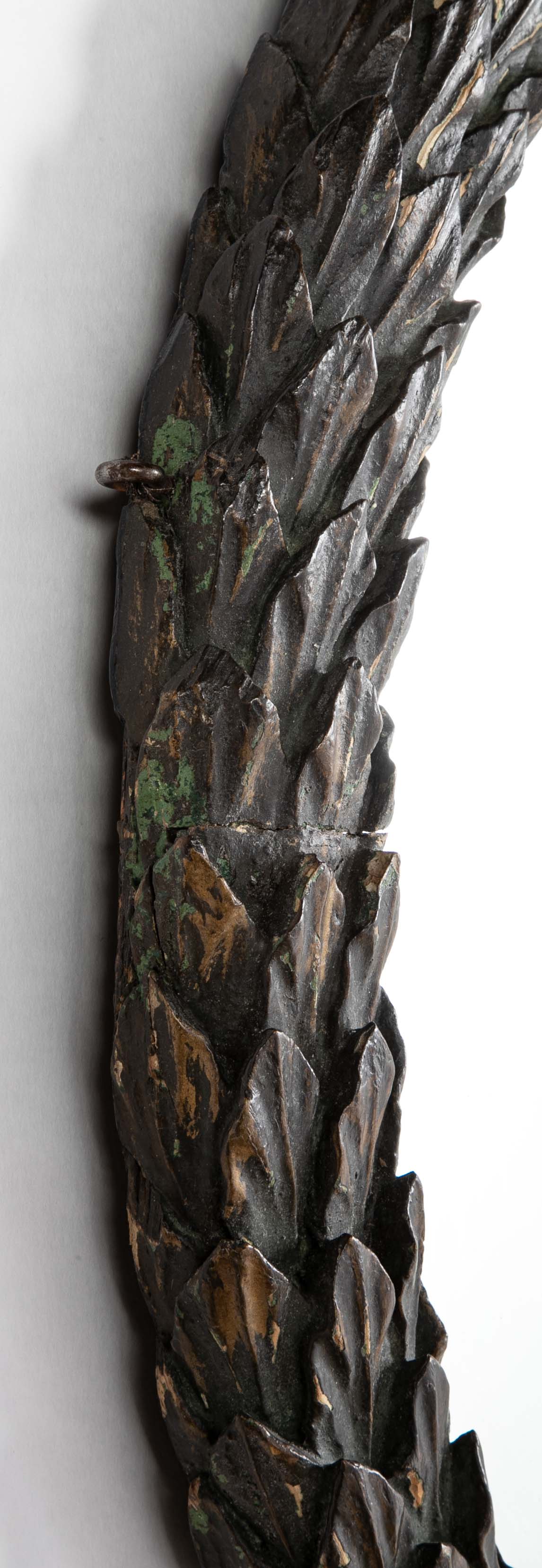 19th Century Carved & Painted Wreath Form Mirror