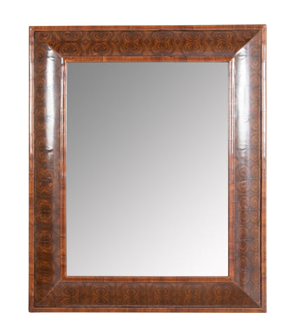 Early 18th Century English William & Mary Burl Walnut Mirror