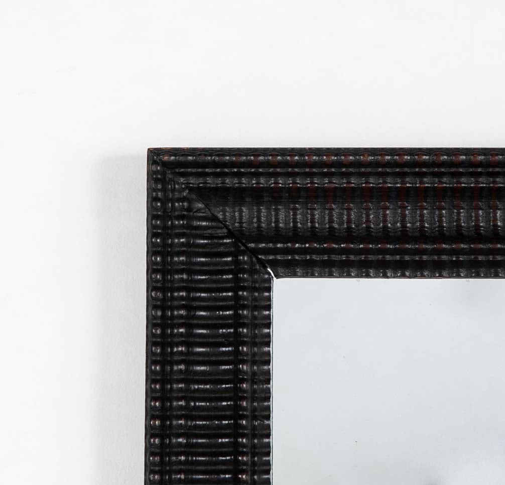 Mirror with Black Tinted Guilloche Frame