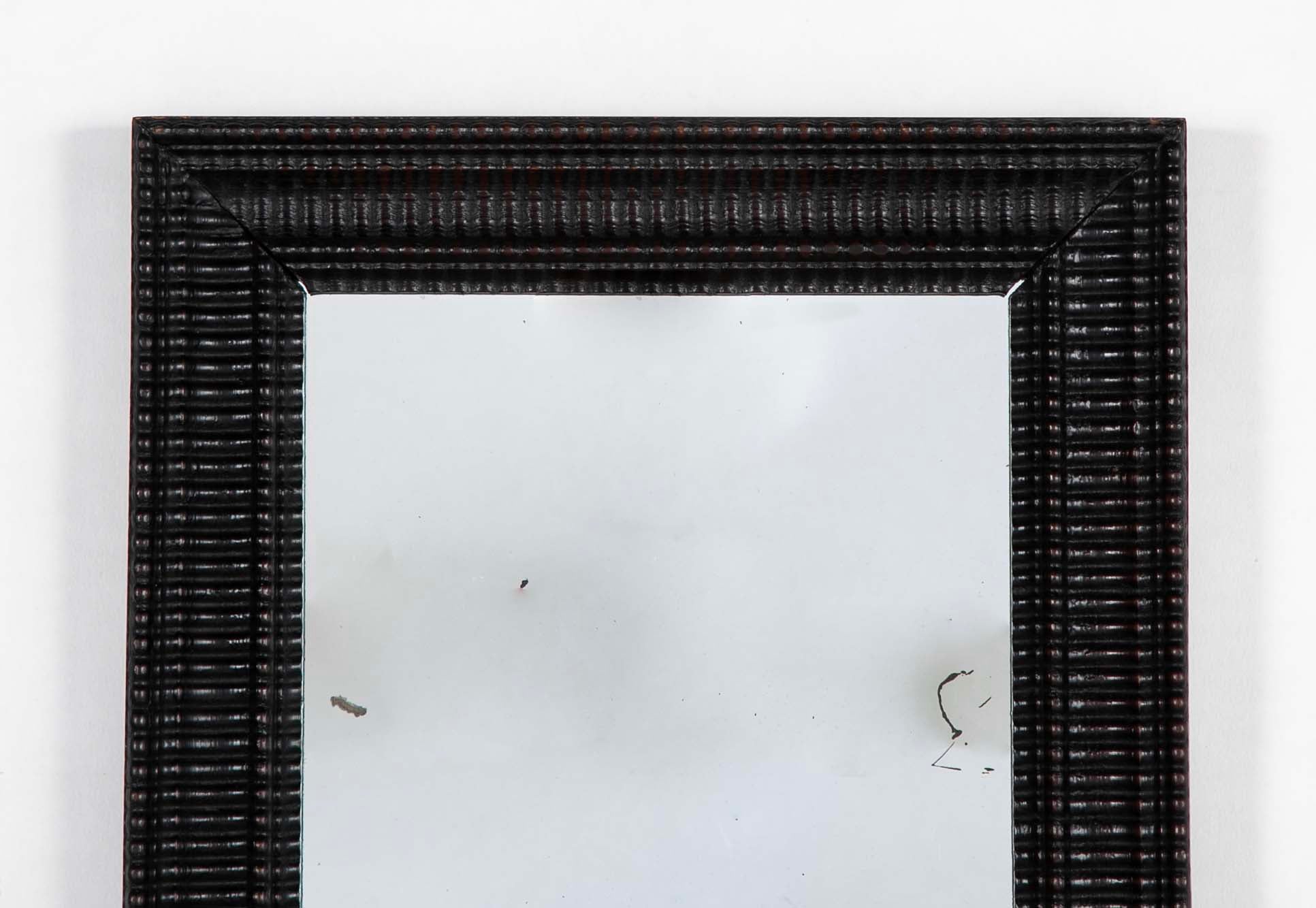 Mirror with Black Tinted Guilloche Frame