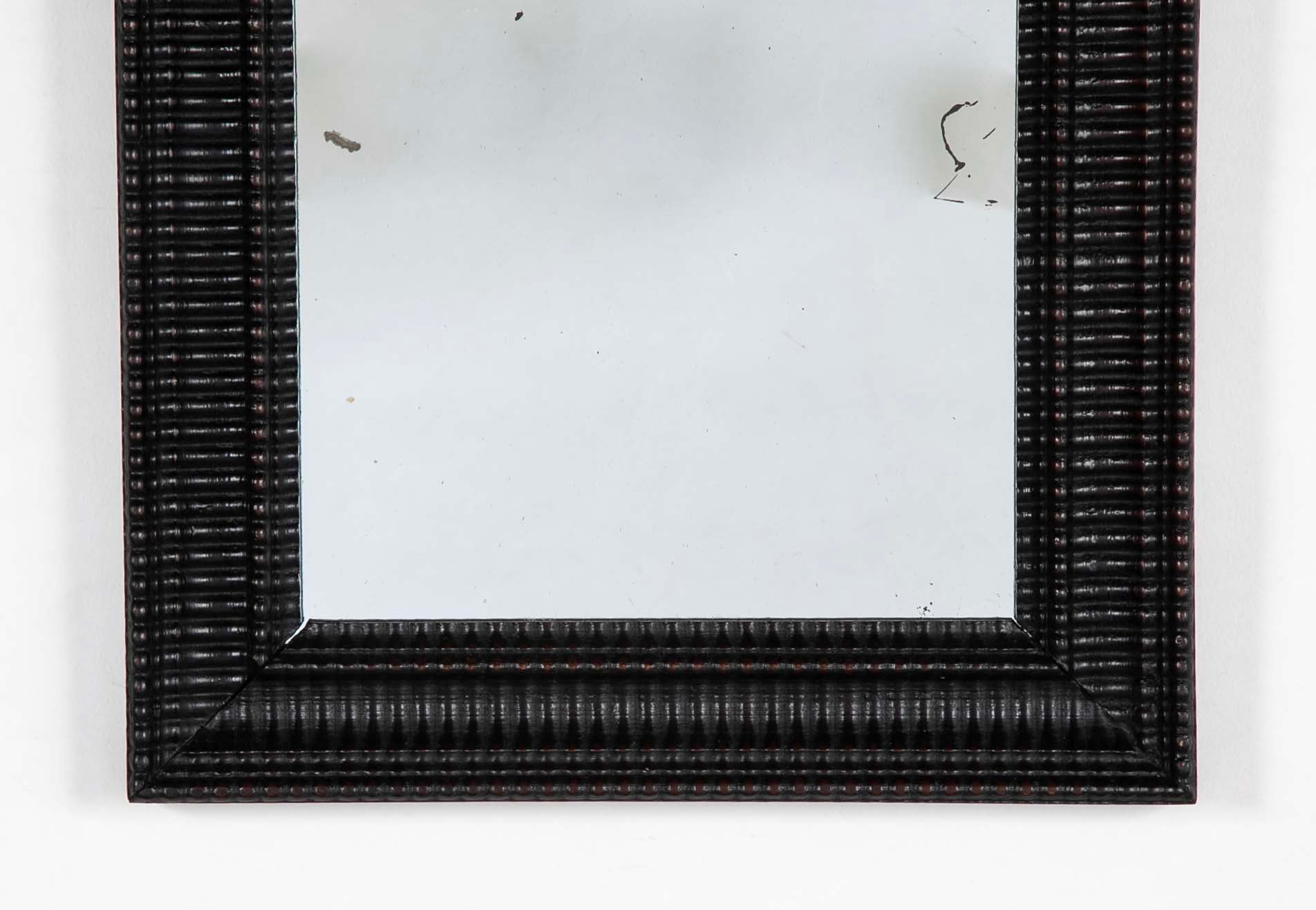 Mirror with Black Tinted Guilloche Frame