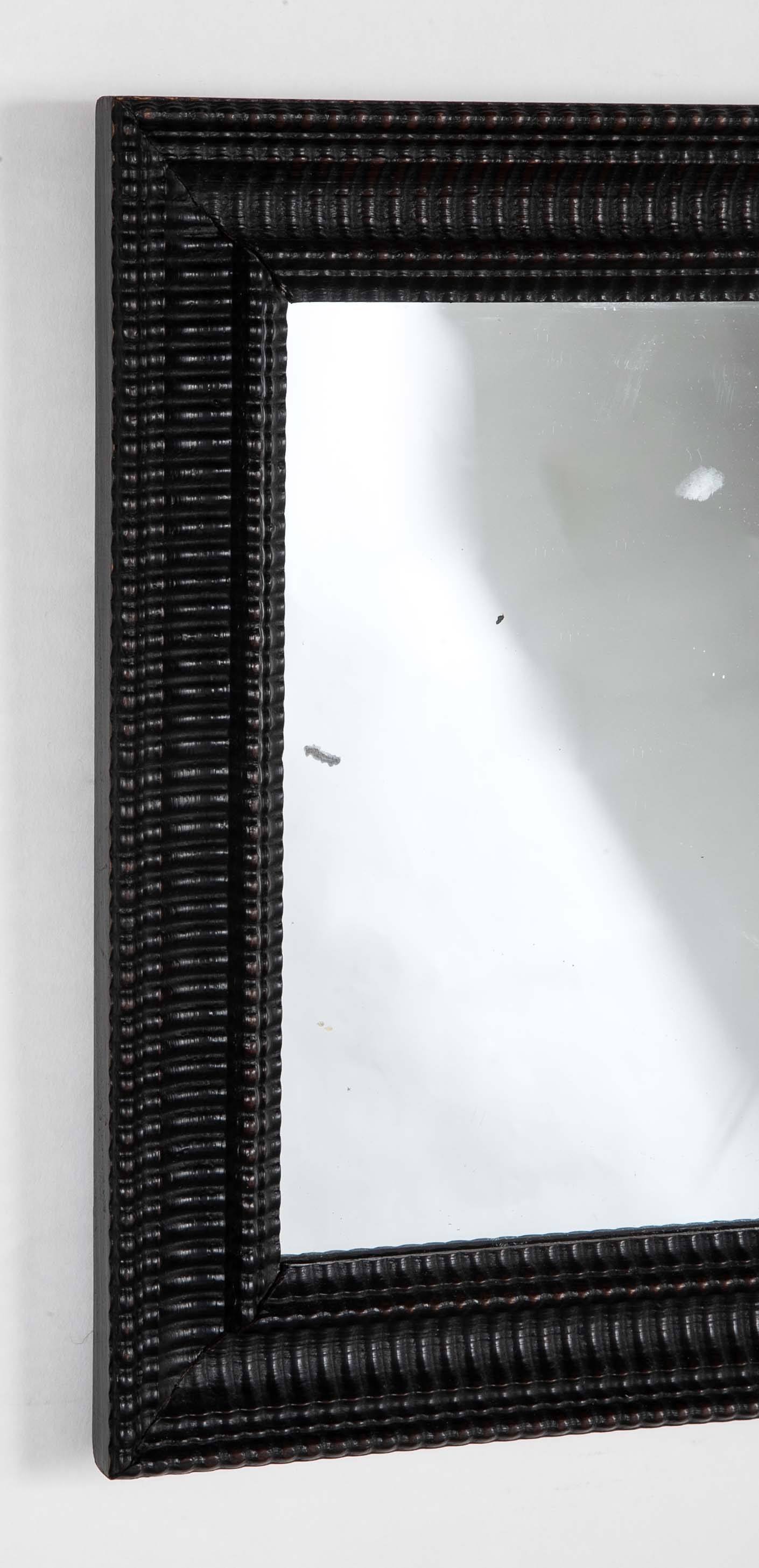 Mirror with Black Tinted Guilloche Frame