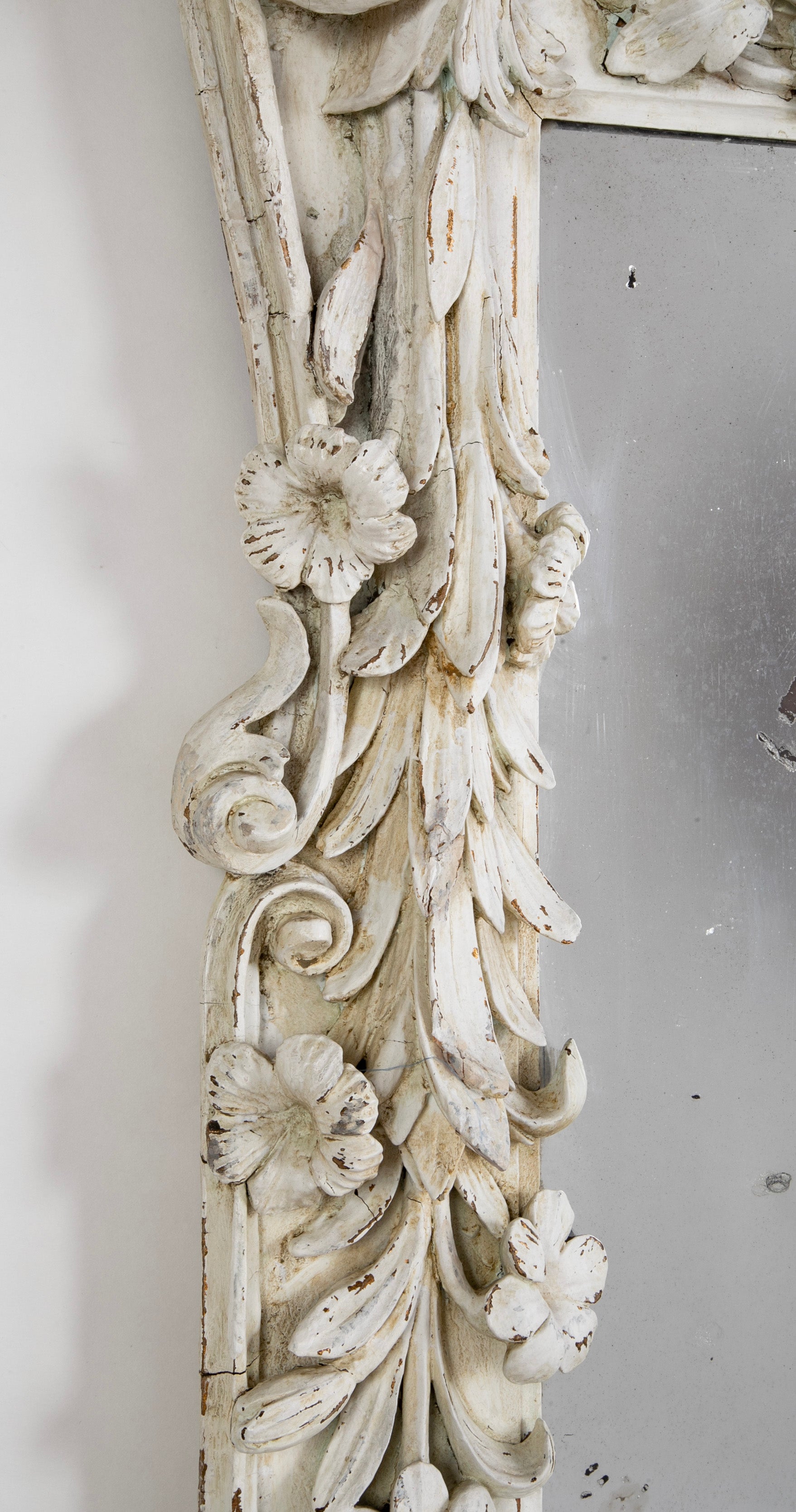 19th Century Carved & Gessoed French Pier Mirror