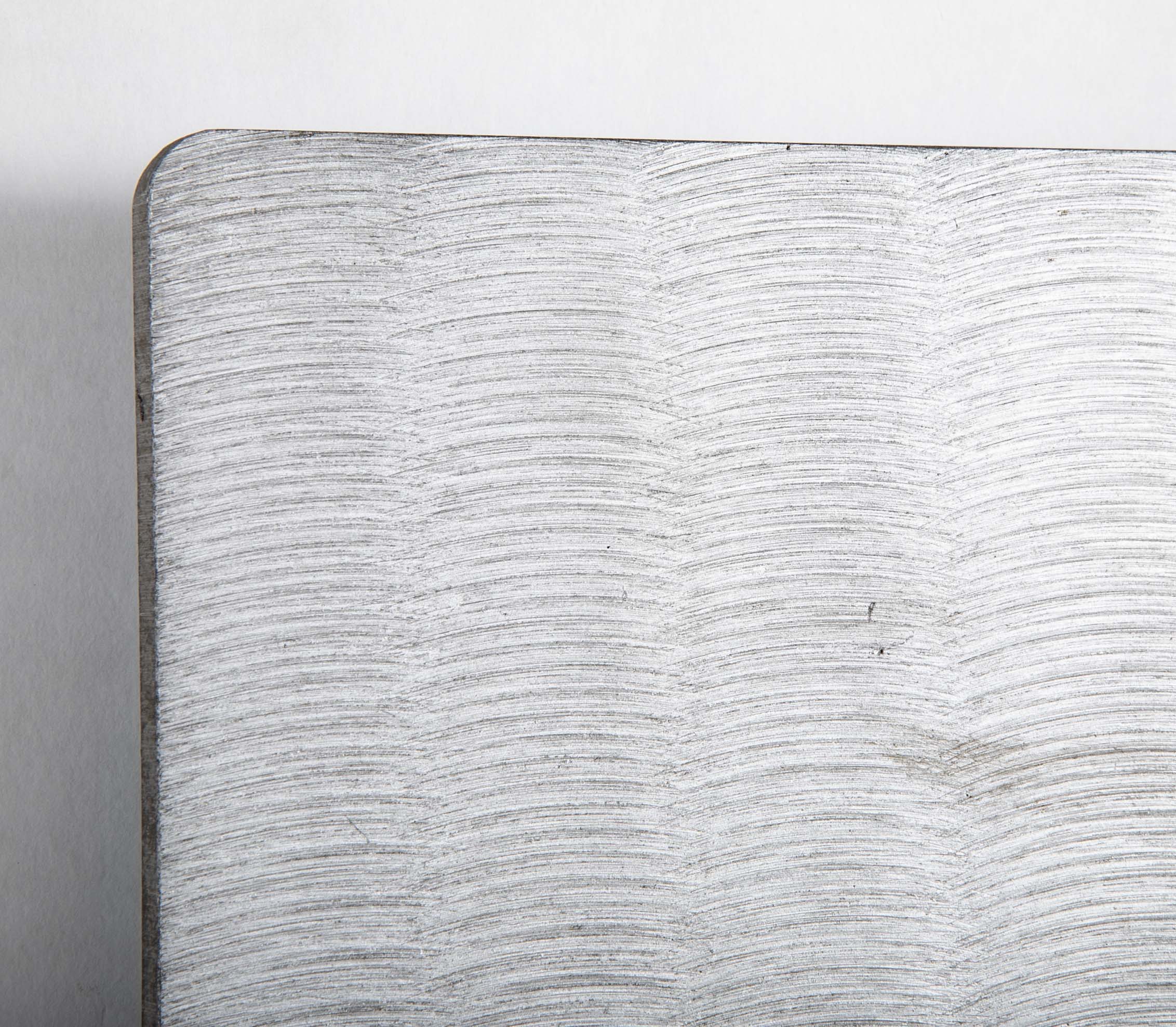 Lorenzo Burchiellaro (1933–2017) Striae Aluminum Frame Mirror, c. 1970 Signed