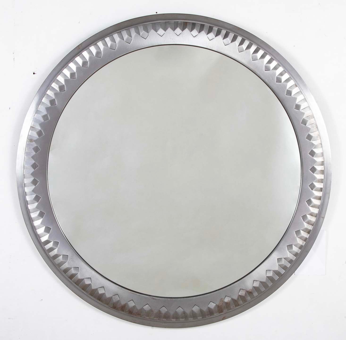 A Polished Steel Circular Mirror by Adalbert Szabo