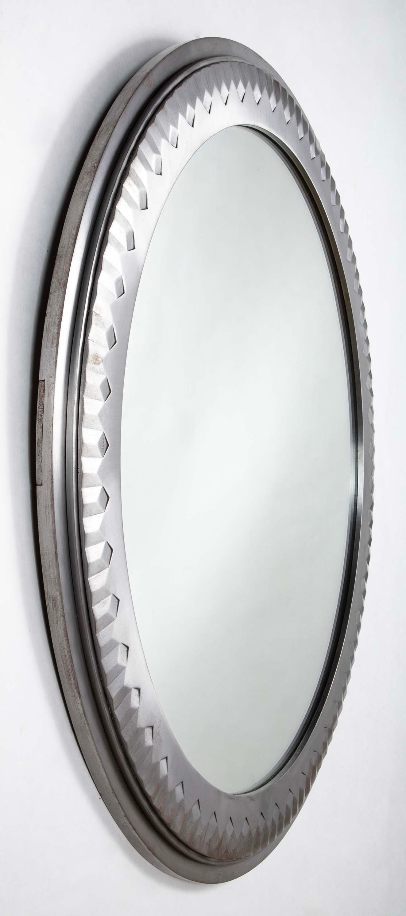 A Polished Steel Circular Mirror by Adalbert Szabo
