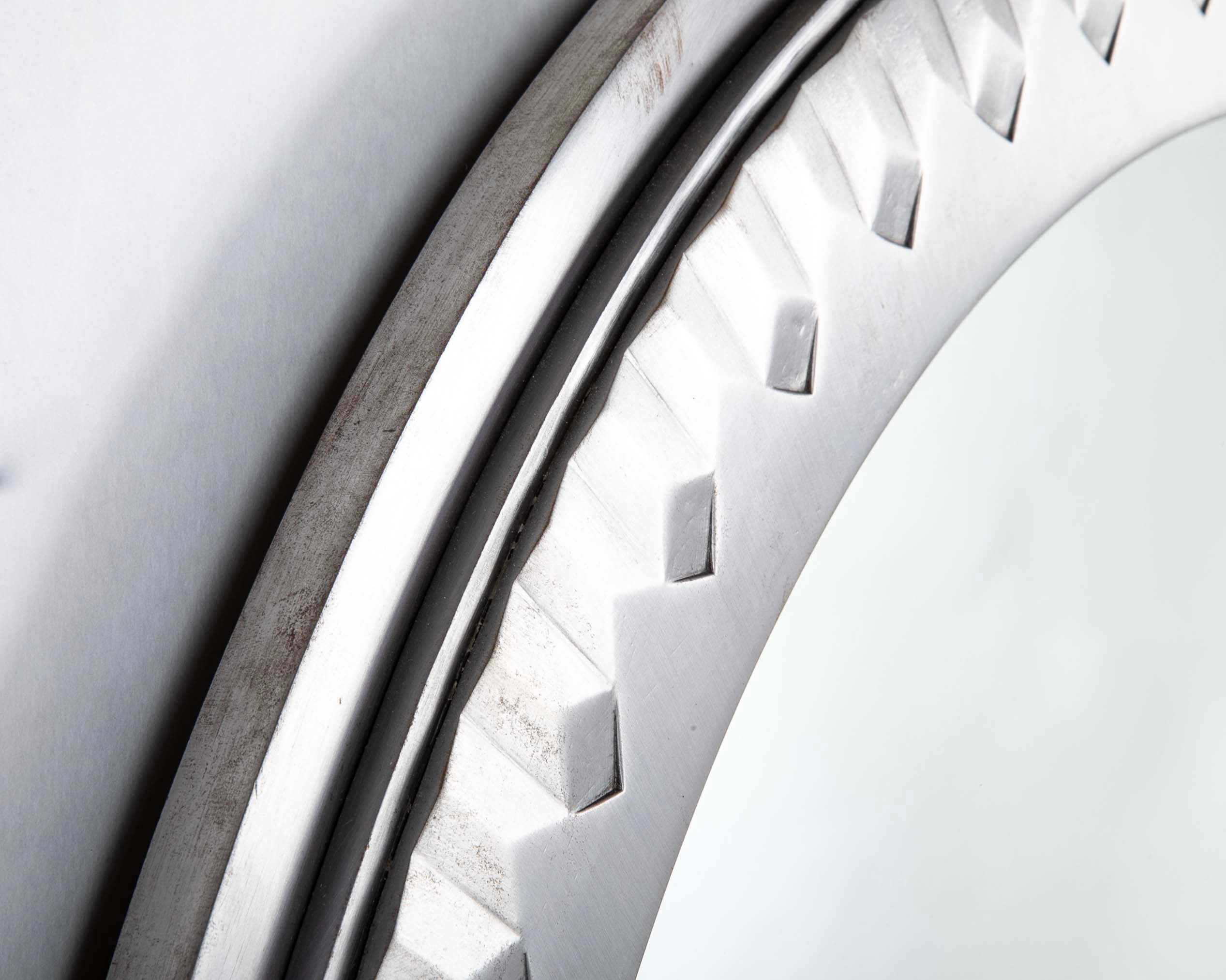 A Polished Steel Circular Mirror by Adalbert Szabo