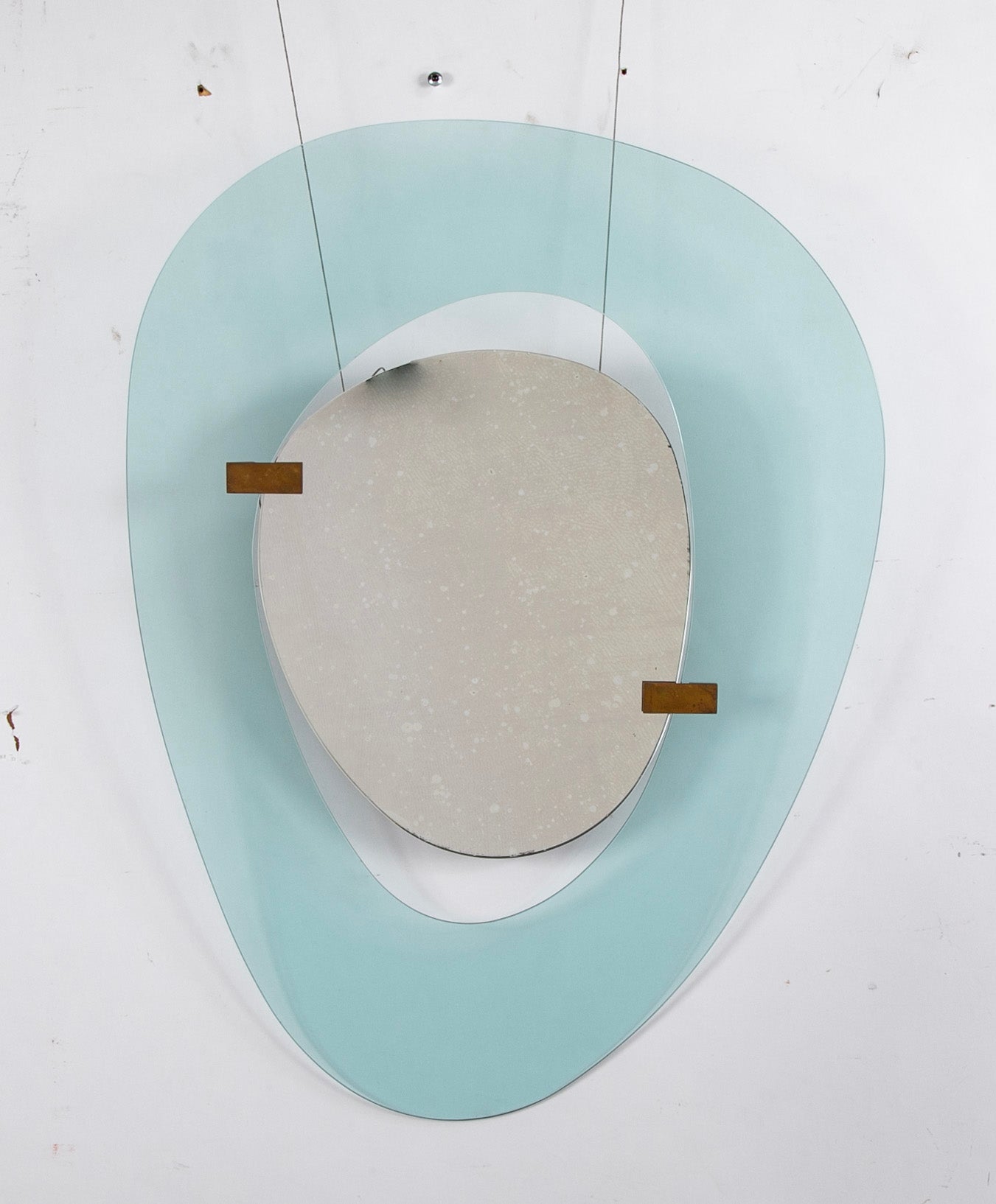 Max Ingrand Asymmetrical Blue Glass Mirror