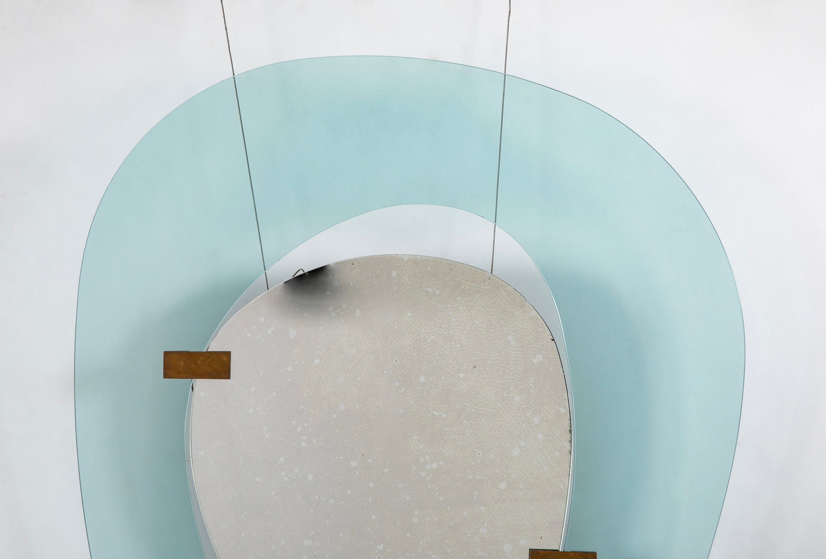 Max Ingrand Asymmetrical Blue Glass Mirror