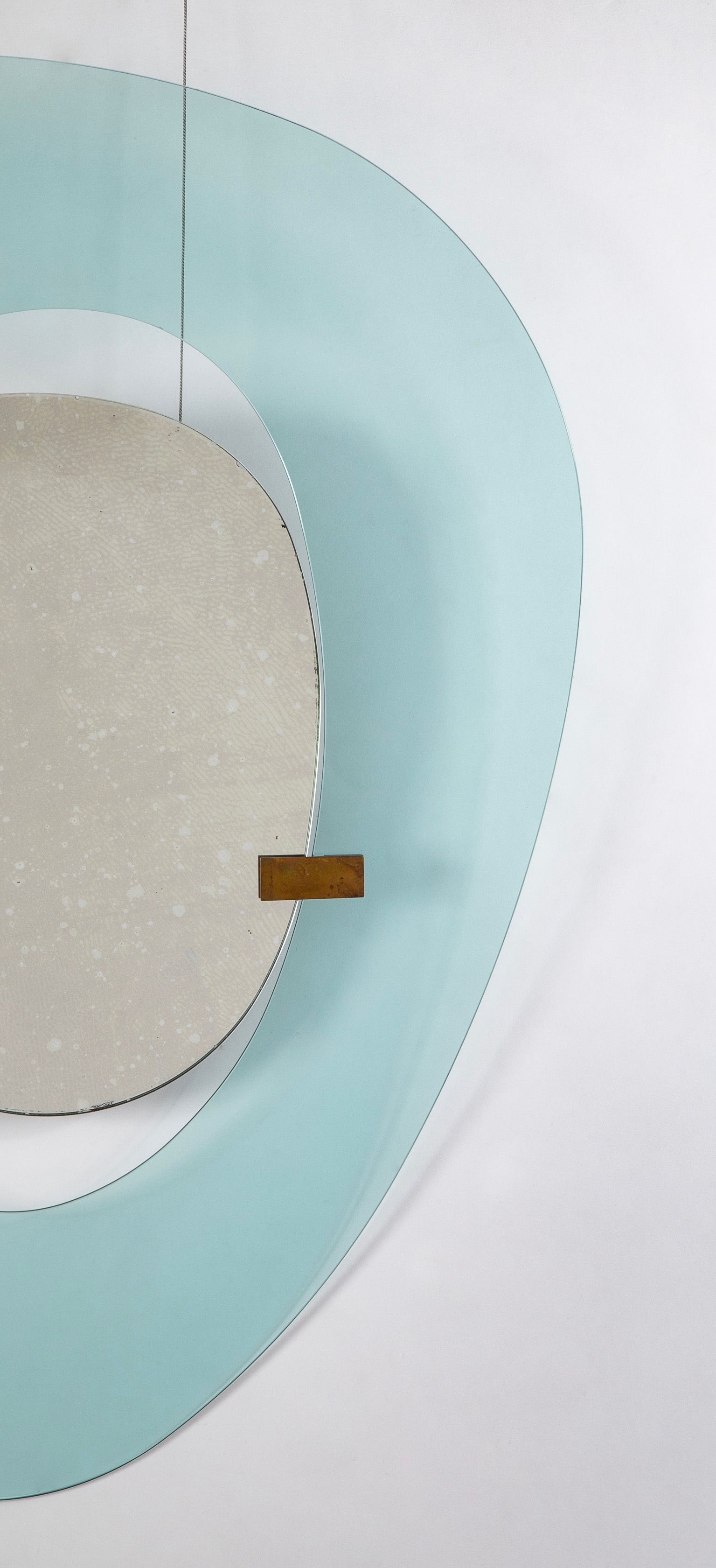 Max Ingrand Asymmetrical Blue Glass Mirror