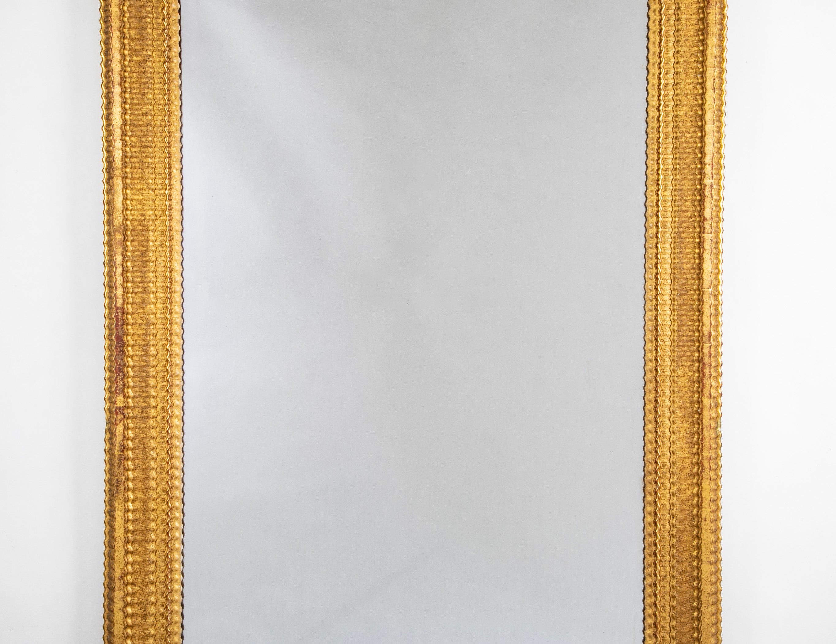 An Old French Glass Mirror with Gilt Wood Frame