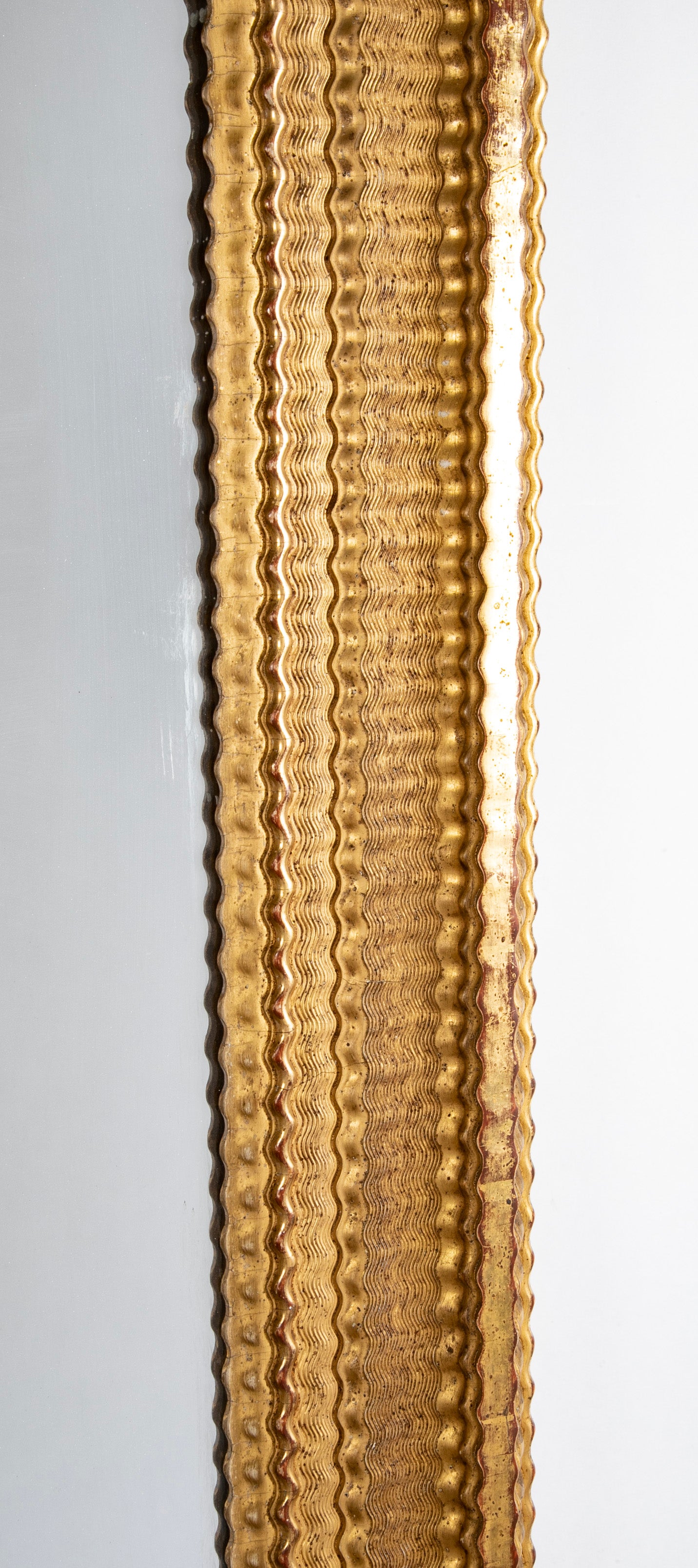 An Old French Glass Mirror with Gilt Wood Frame