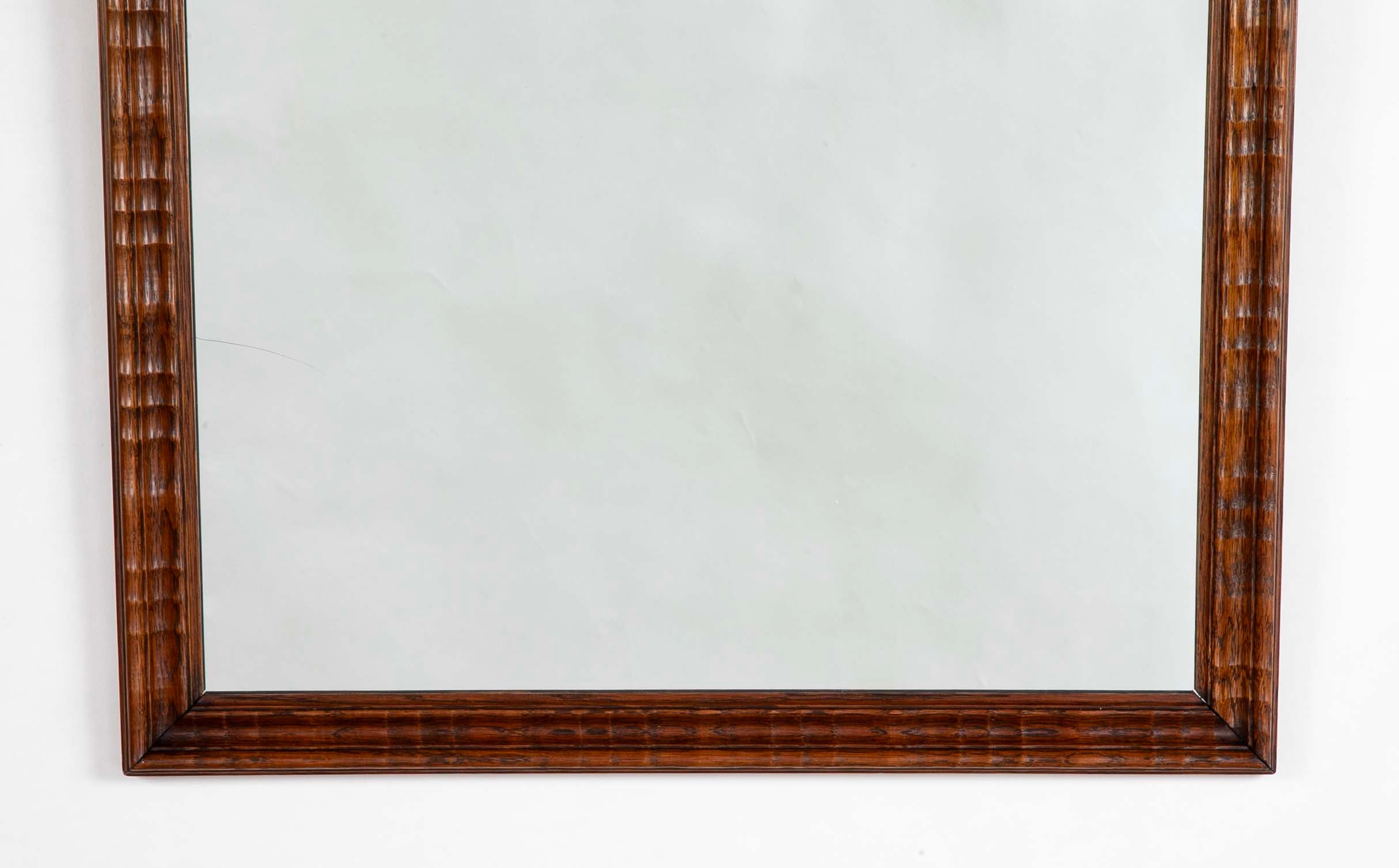 19th Century French Guilloche Wood Framed Mirror