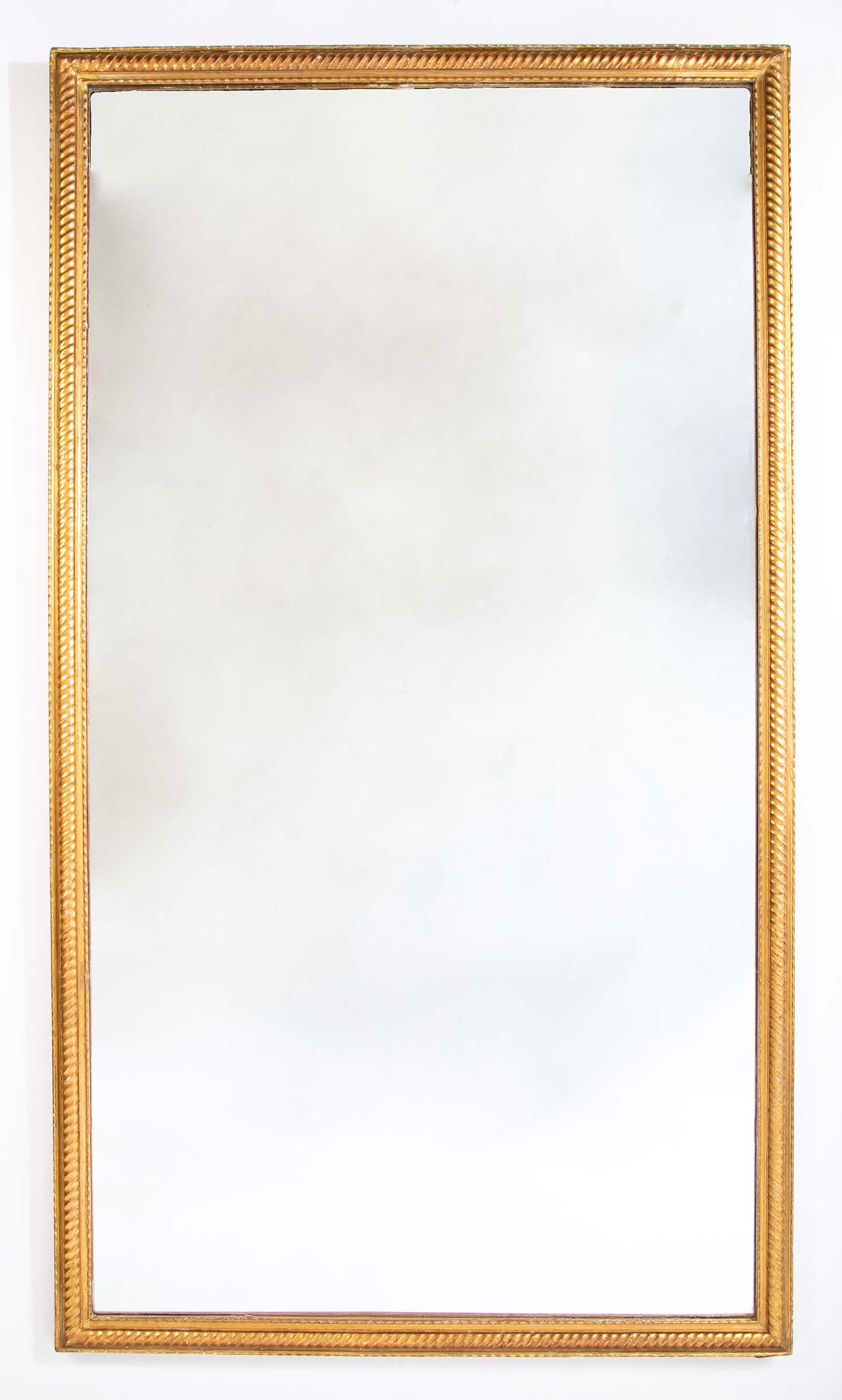Large Rectangular French Gilt Mirror