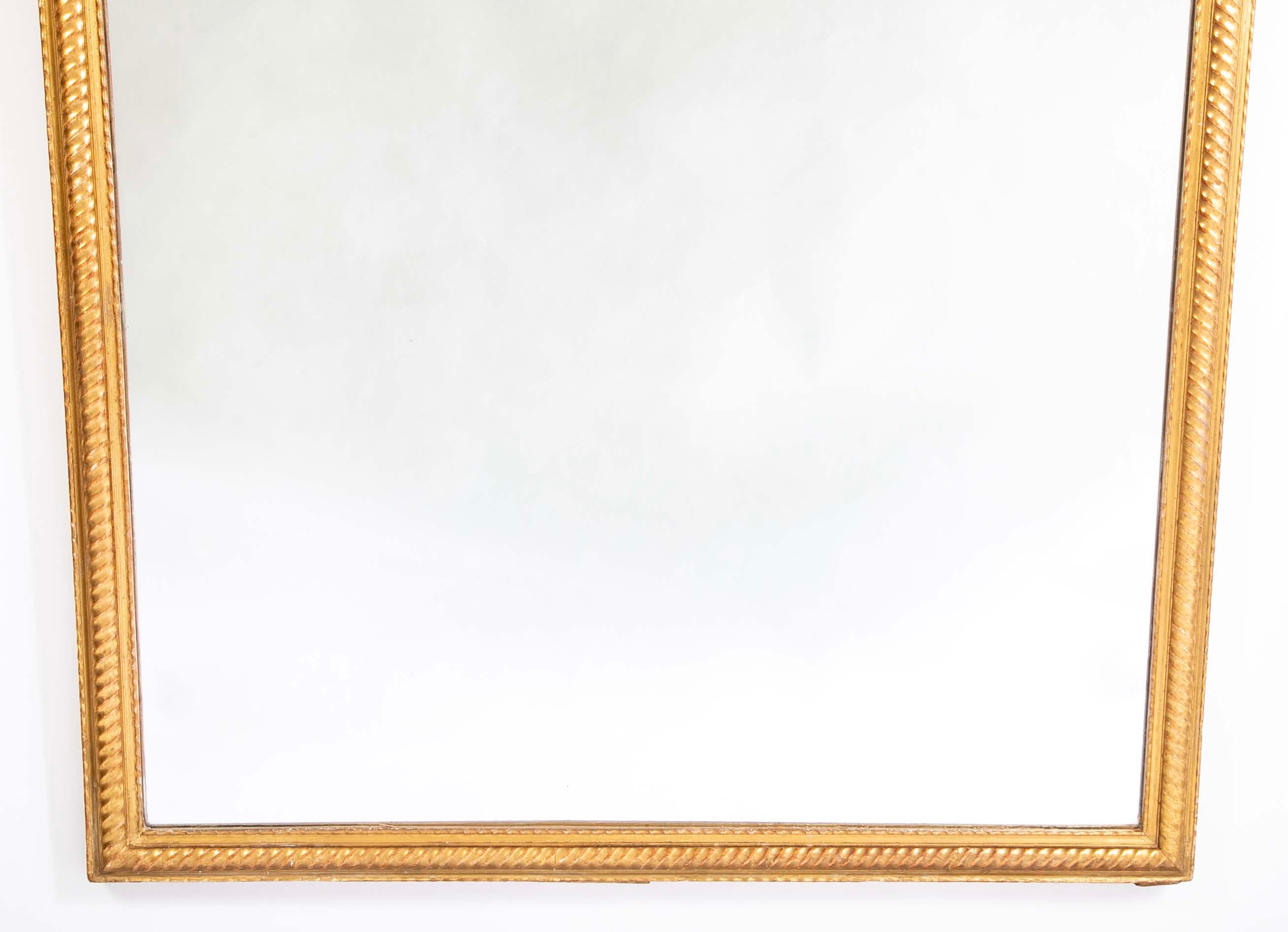 Large Rectangular French Gilt Mirror