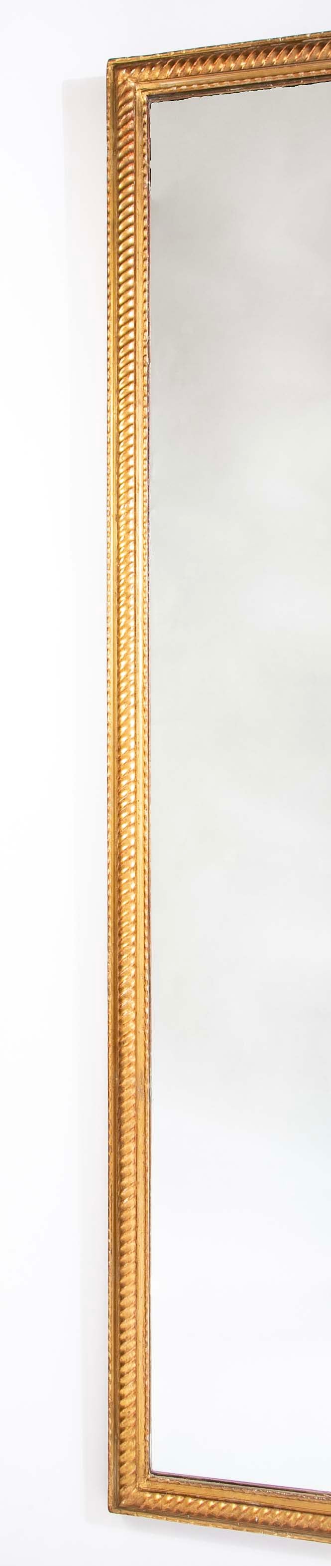 Large Rectangular French Gilt Mirror