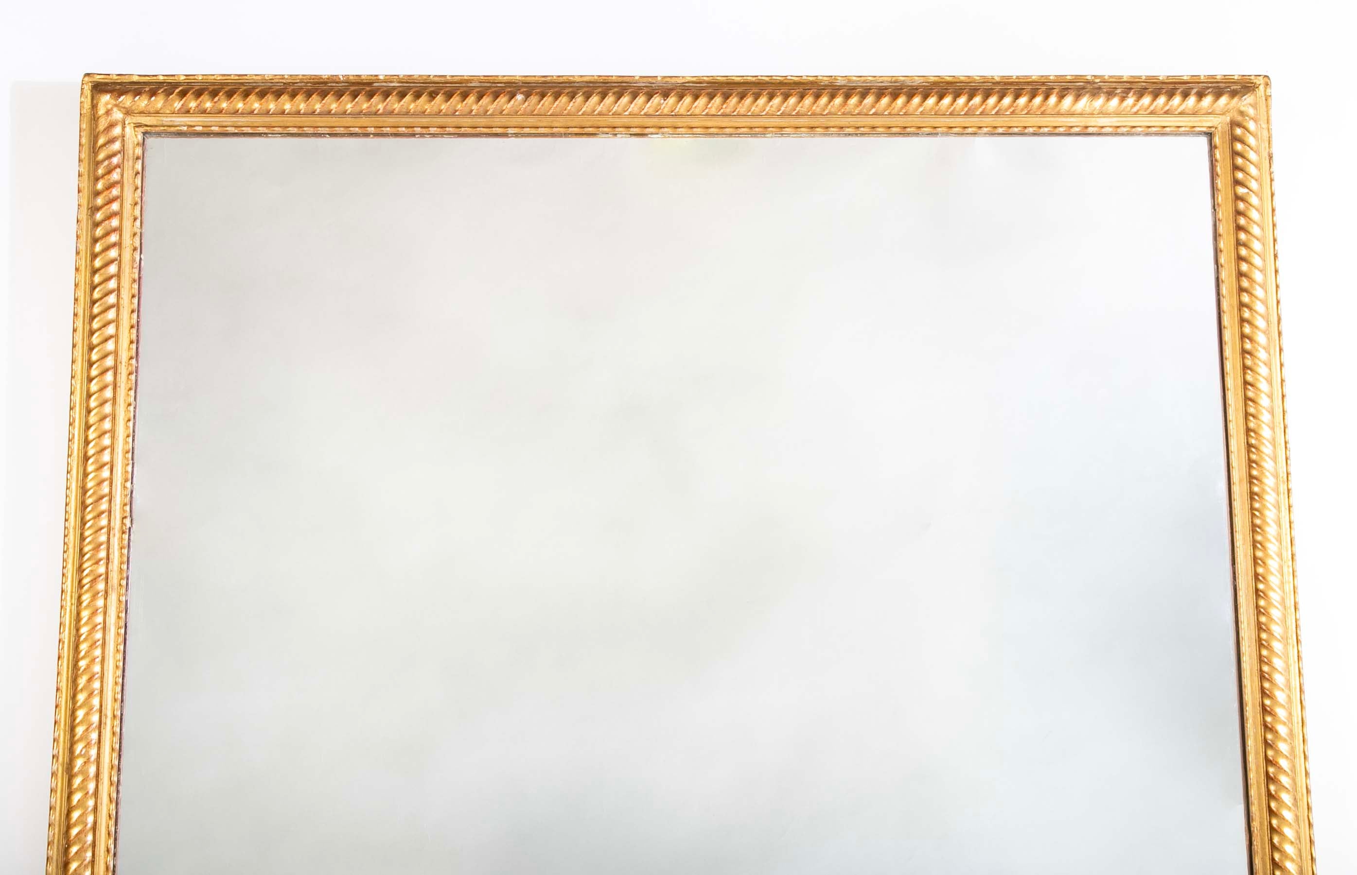 Large Rectangular French Gilt Mirror