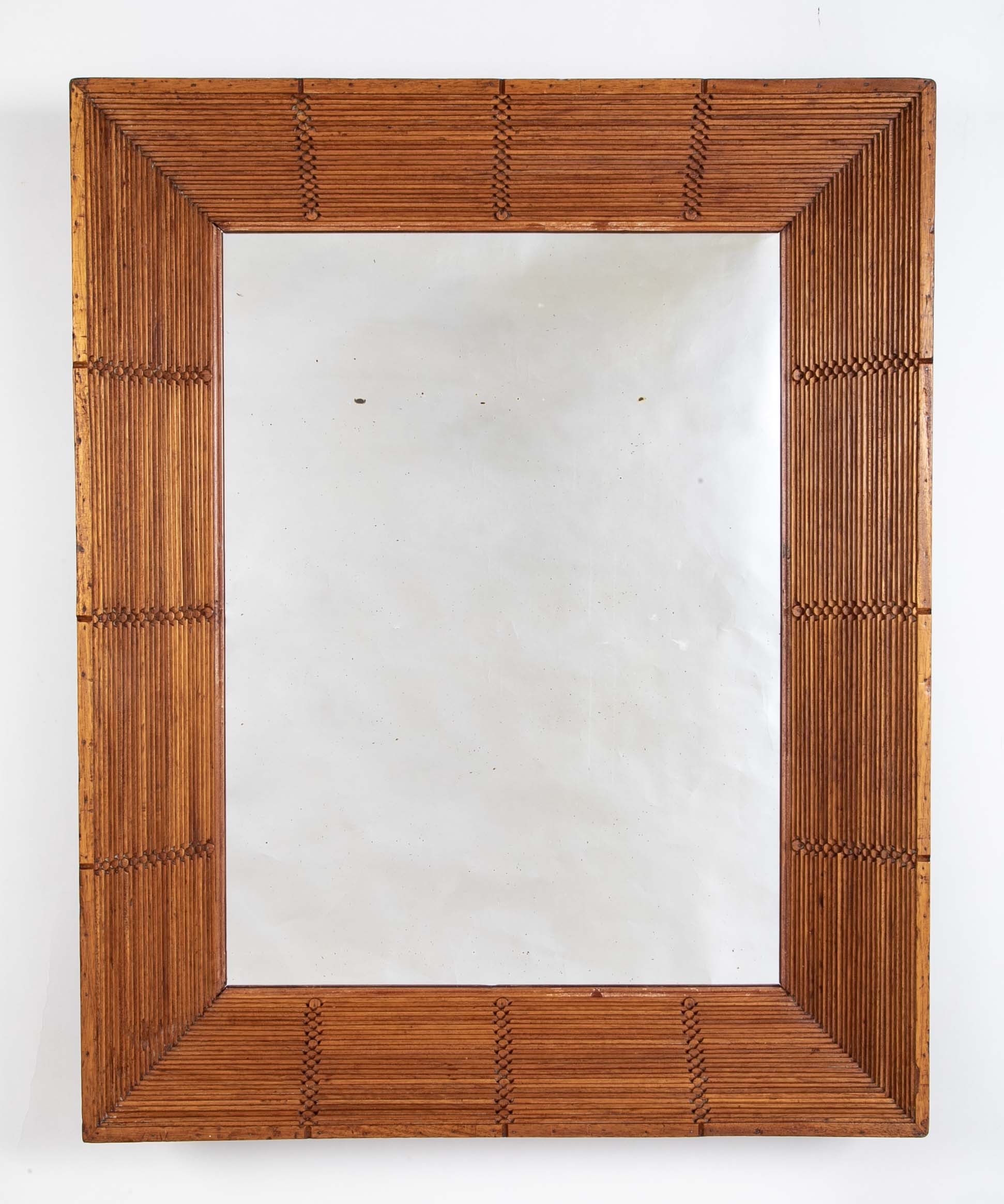 An Early 20th Century American Tramp Art Framed Mirror