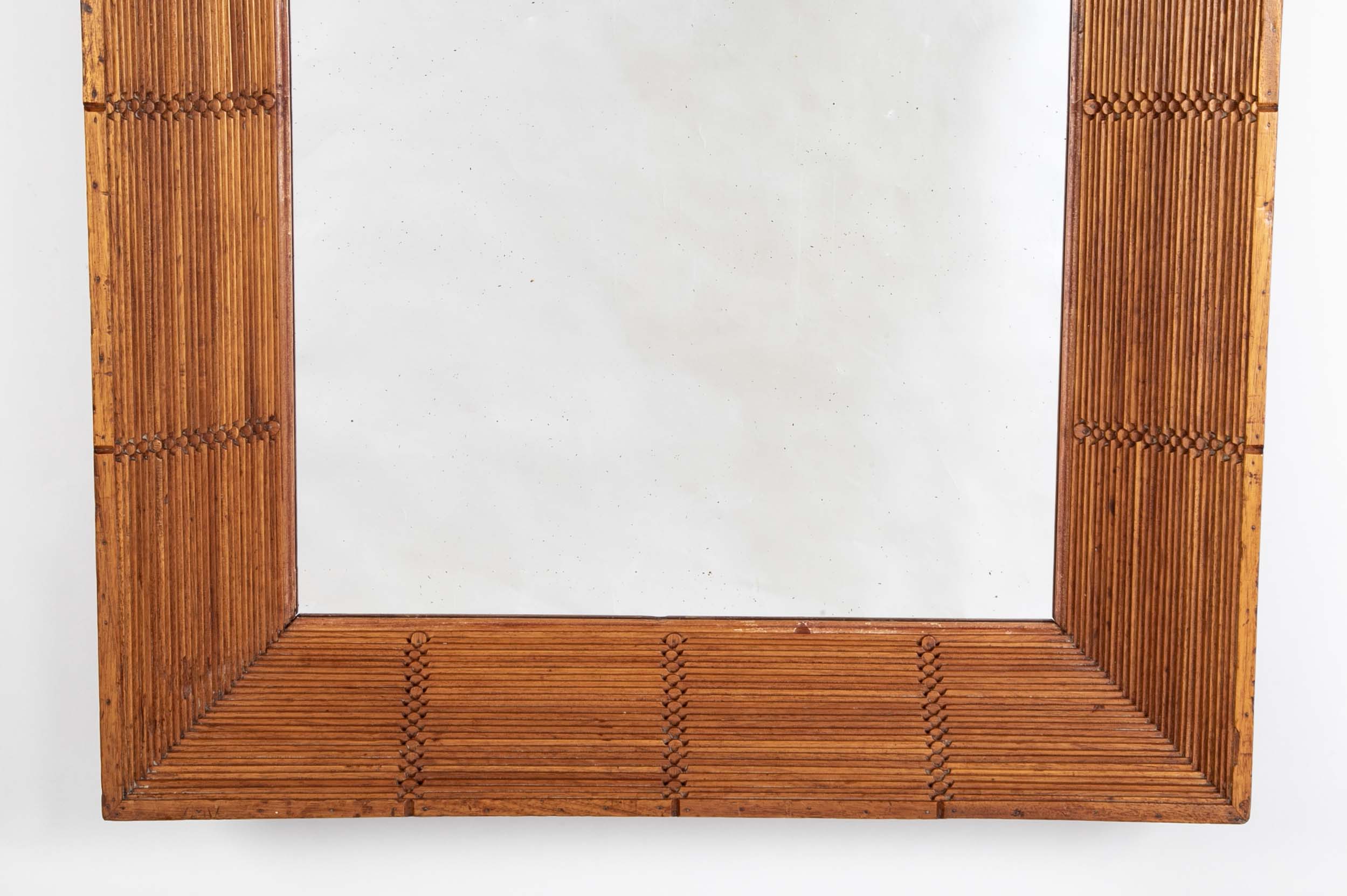 An Early 20th Century American Tramp Art Framed Mirror