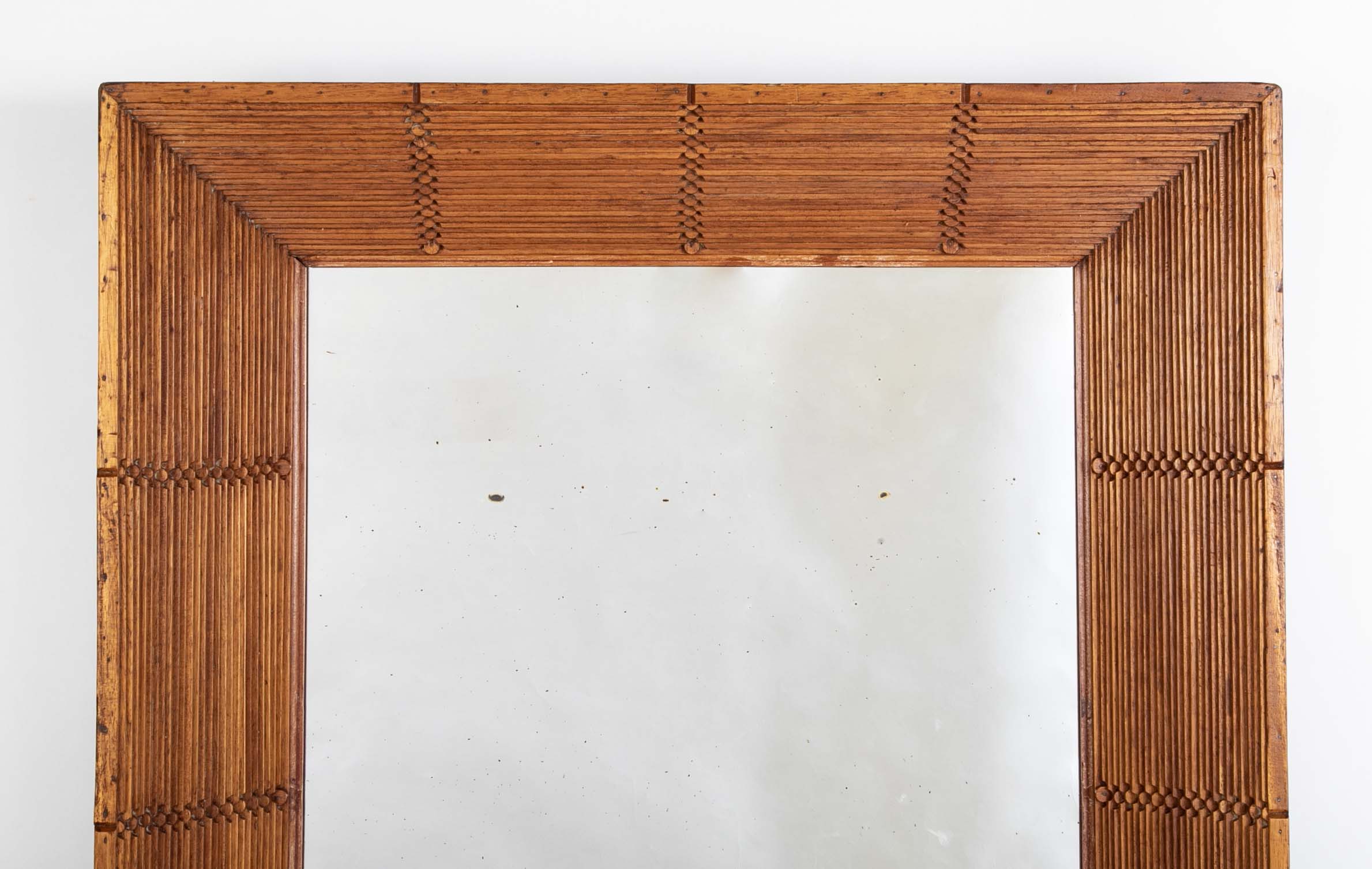 An Early 20th Century American Tramp Art Framed Mirror