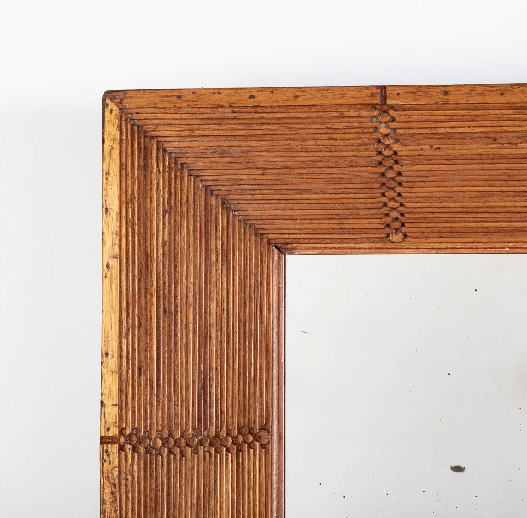 An Early 20th Century American Tramp Art Framed Mirror