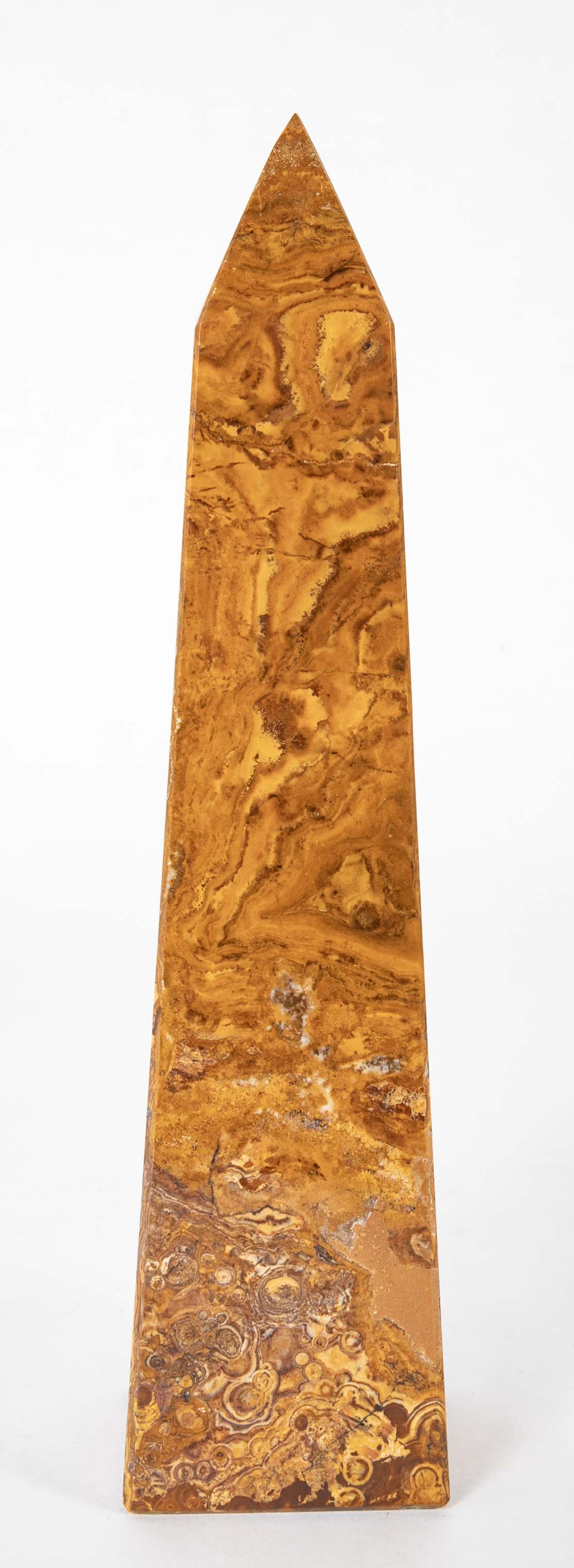 Modern Obelisk Made of Gold/Brown Marble