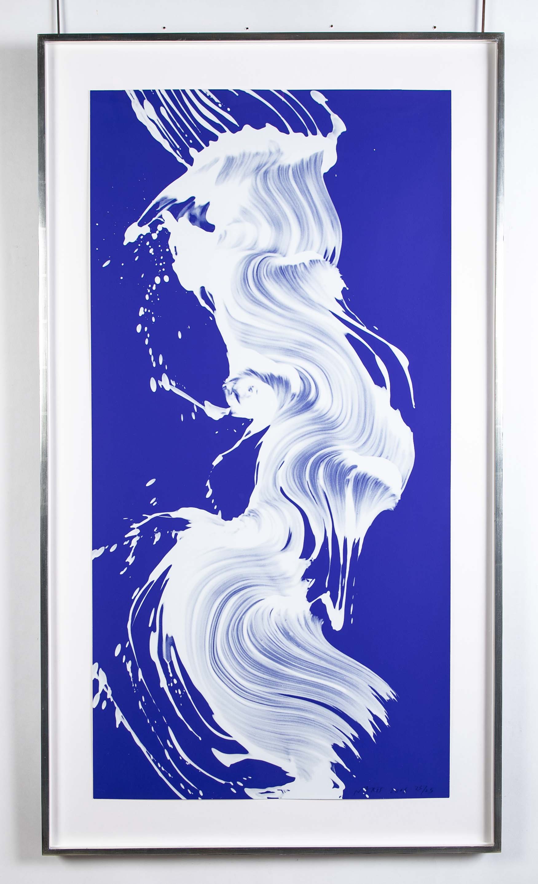 Jamie Nares Screenprint "Epigraph 3 in White & Blue"