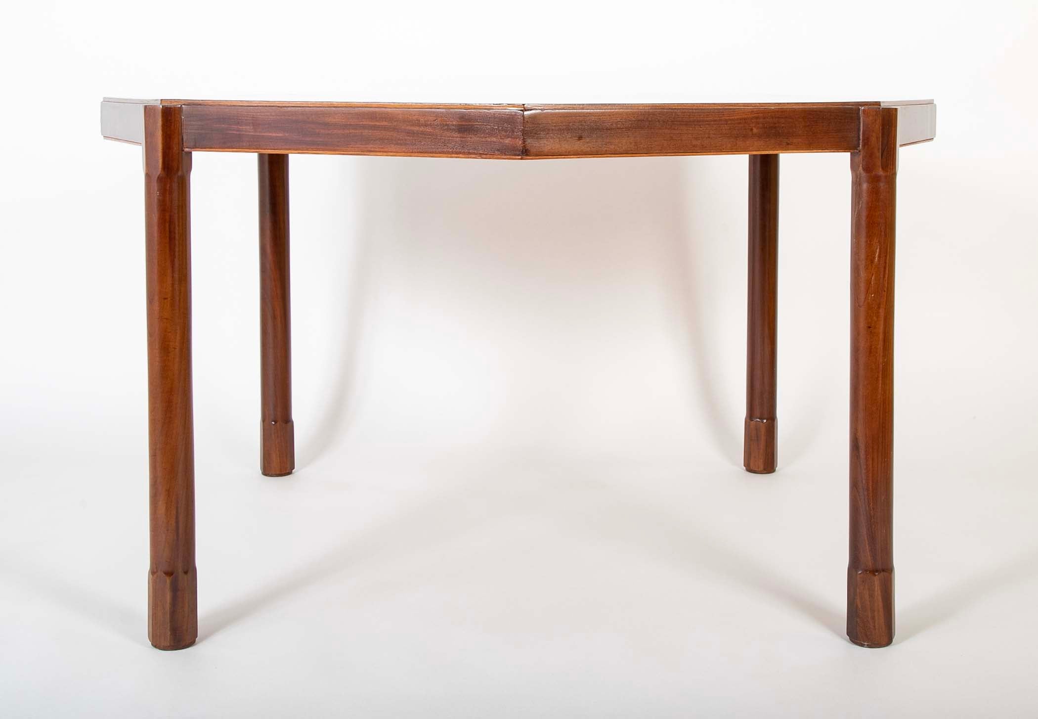An Octagonal Walnut Table Produced by Fratelli Proserpio Italy